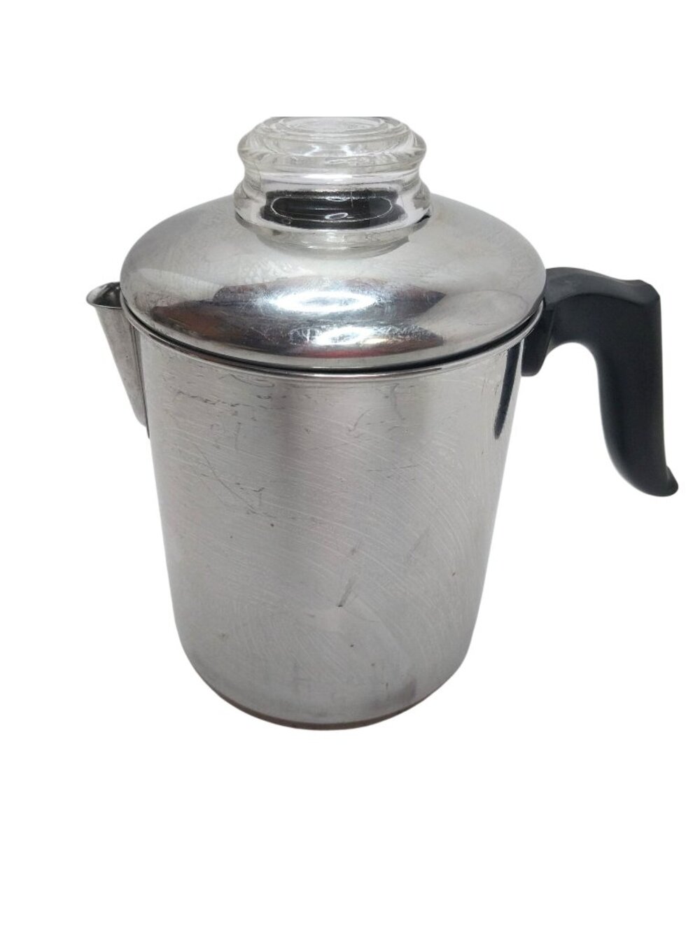 VTG Revere Ware Copper Bottom Double Ring Percolator Coffee Pot 8 Cup Pyrex Knob